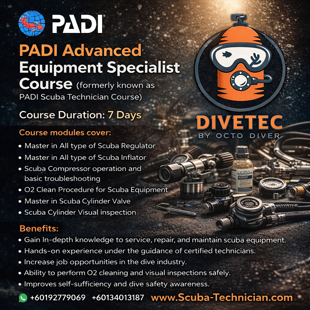 padi advanced equipment specialist padi scuba technician course divetec octodiver